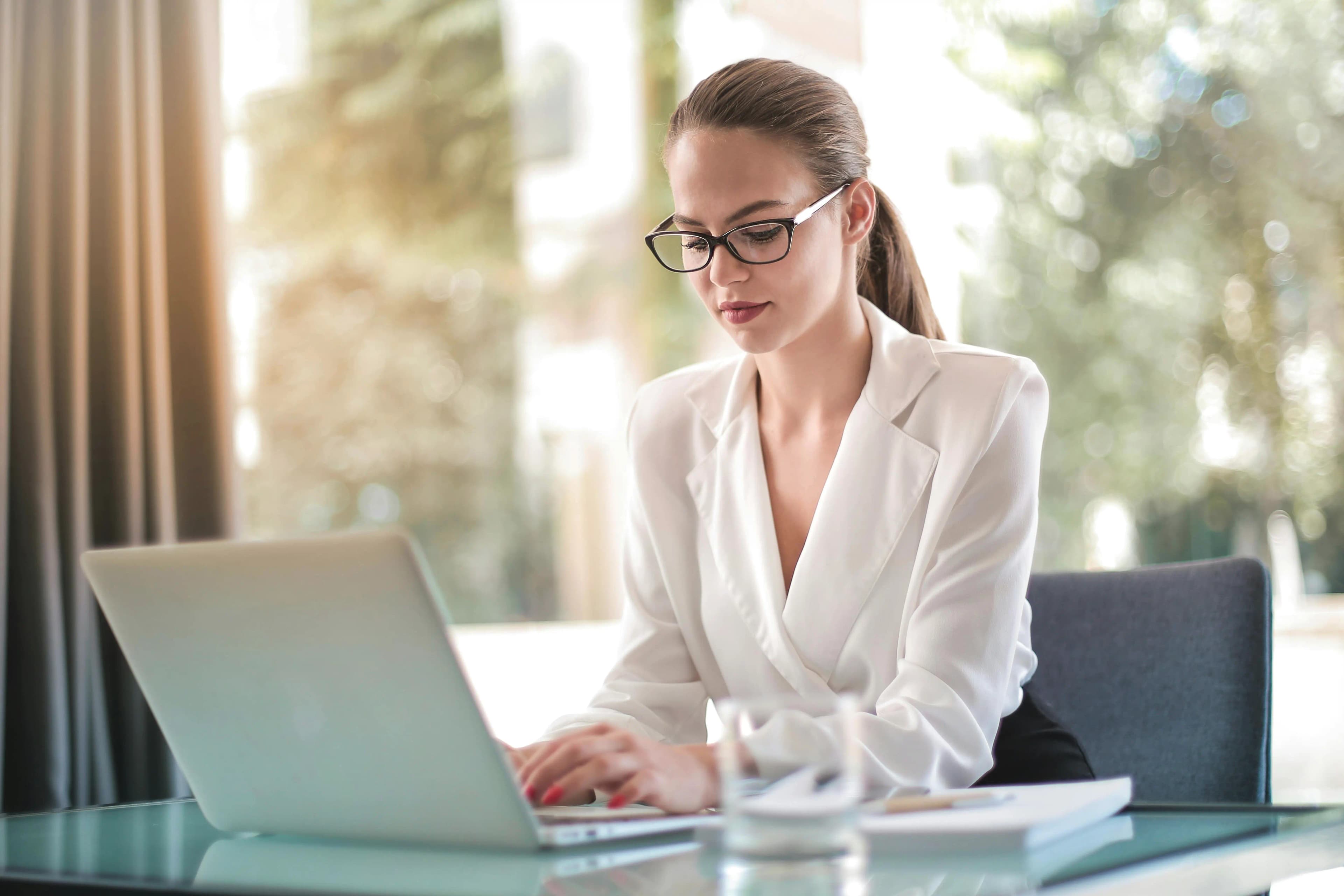 Confident woman managing her finances